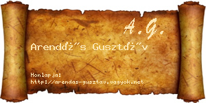Arendás Gusztáv névjegykártya
